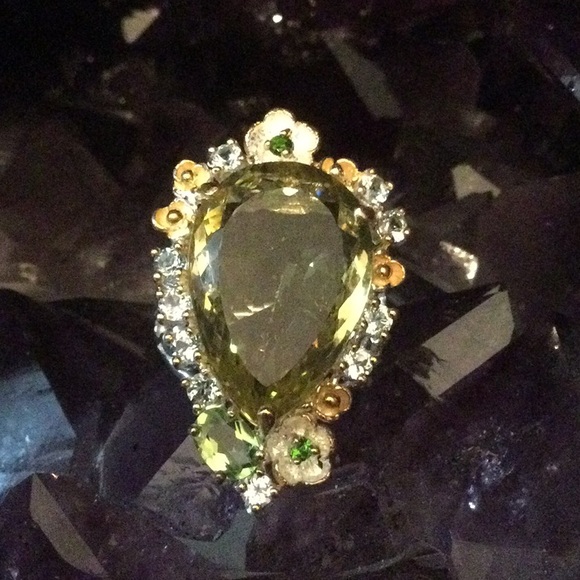 Sensational Genuine Lemon Quartz with Peridot, Topaz & Russian Chrome Diopside - Picture 5 of 12